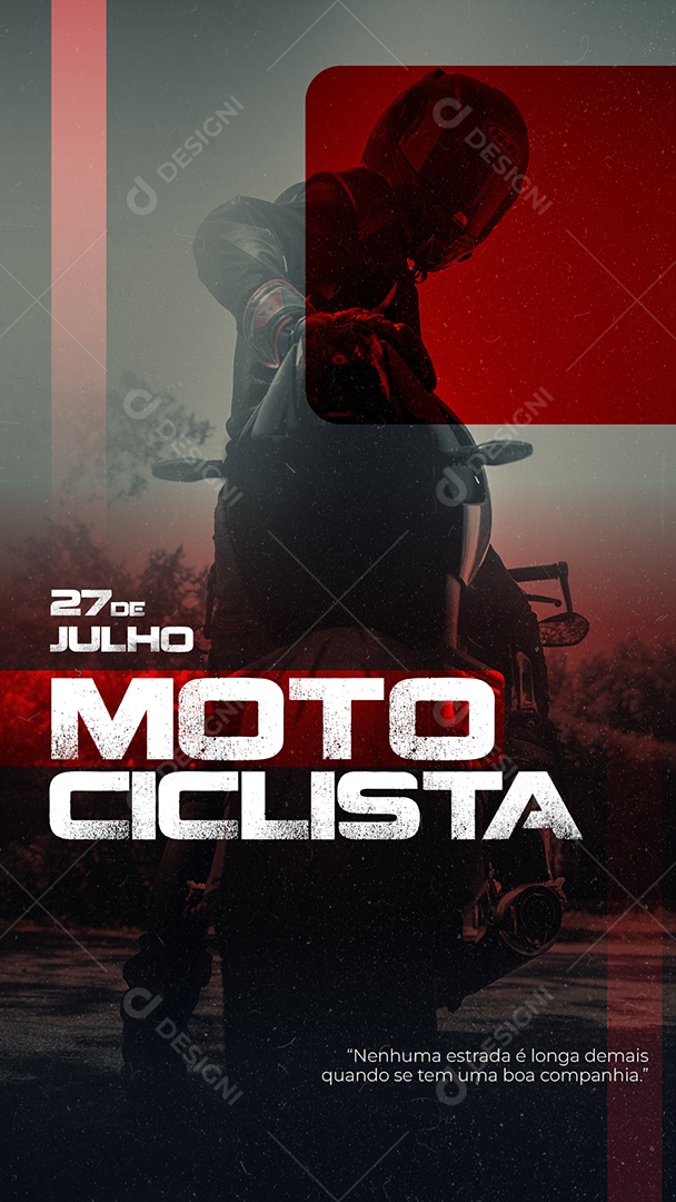 Social Media Story 27 De Julho Motociclista PSD Editável