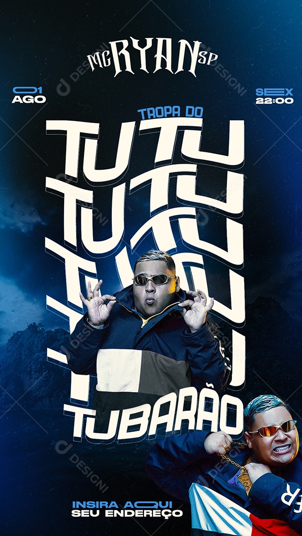 Flyer Story Mc Ryan Tropa Do TuTu Tubarão Social Media PSD Editável