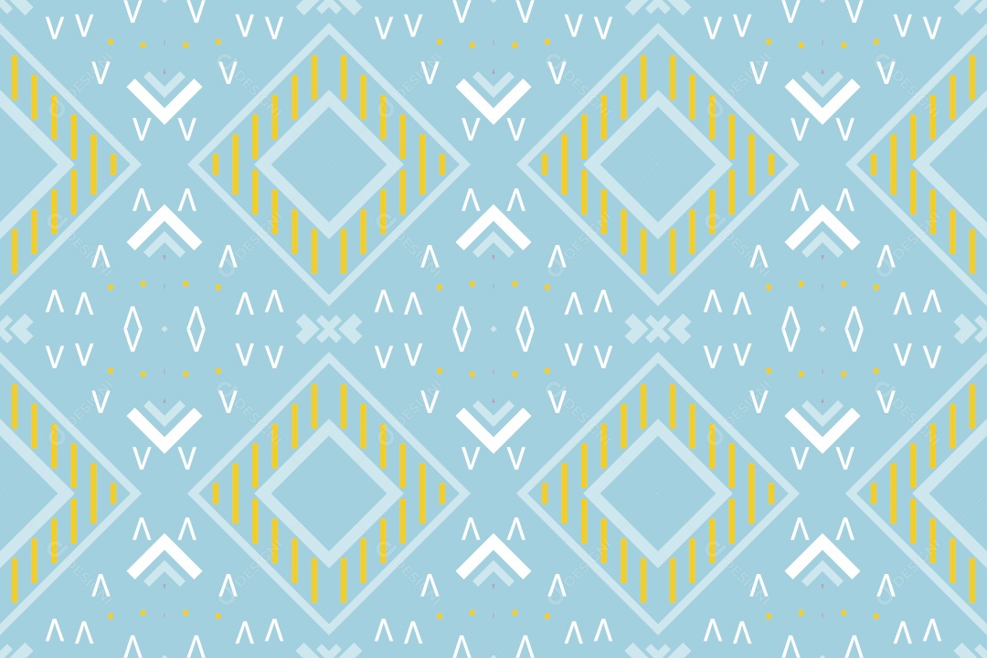 Padrão Tribal Tradicional Estilo Asteca Tapete Azul Vetor EPS