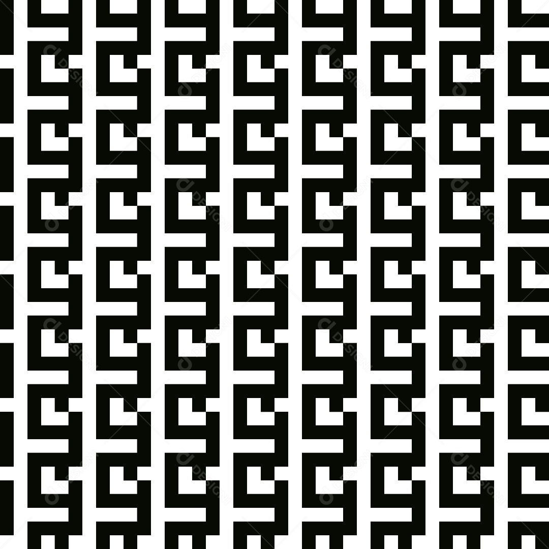 Fundo Geométrico Moderno Padrão Ladrilhos Geométricos Preto e Branco Vetor EPS