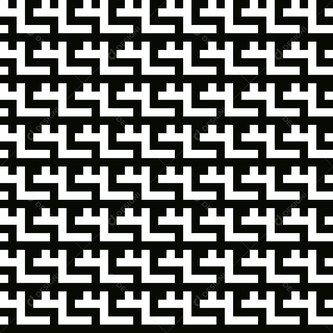 Fundo Geométrico Moderno Padrão Ladrilhos Geométricos Preto e Branco Vetor EPS