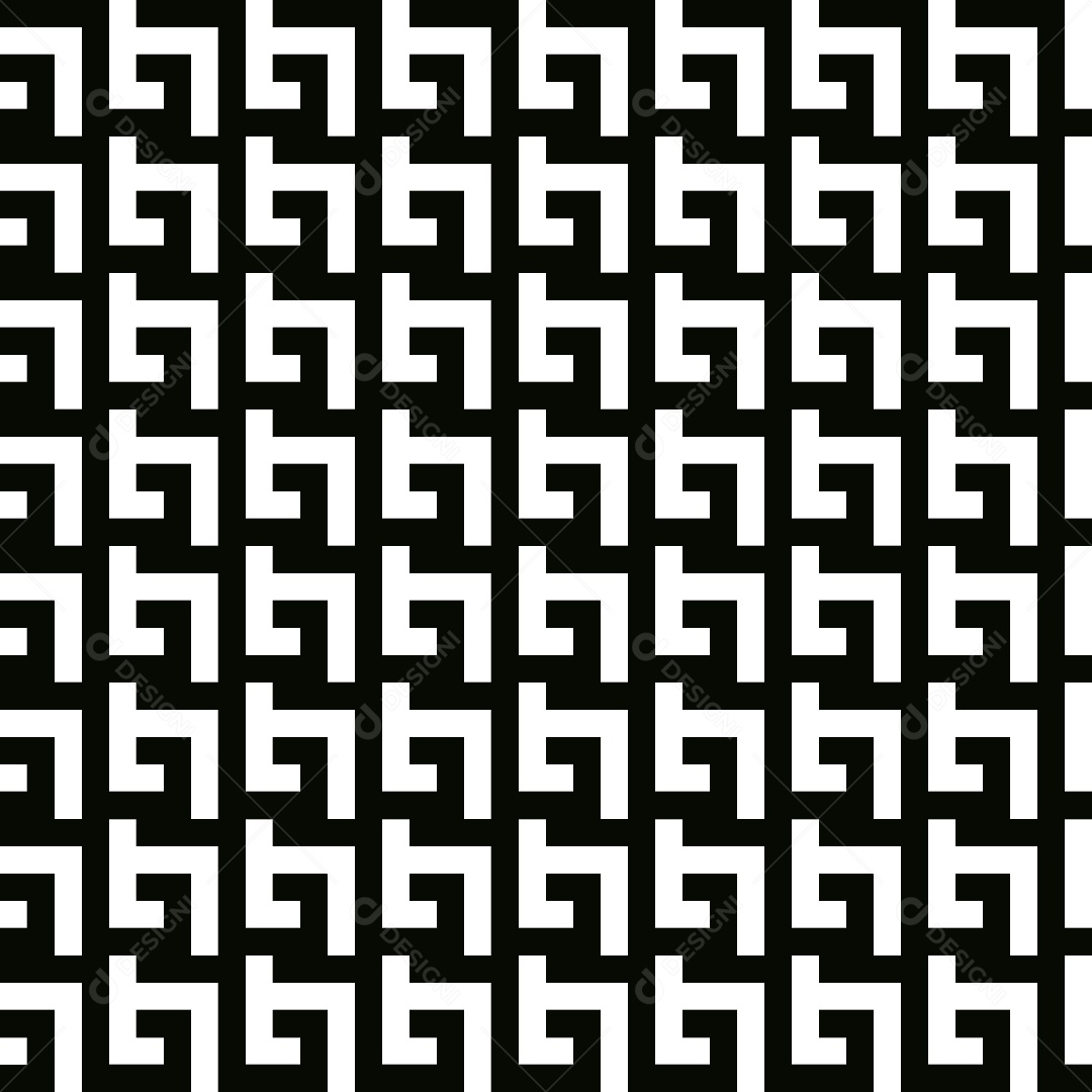 Fundo Geométrico Moderno Padrão Ladrilhos Geométricos Preto e Branco Vetor EPS