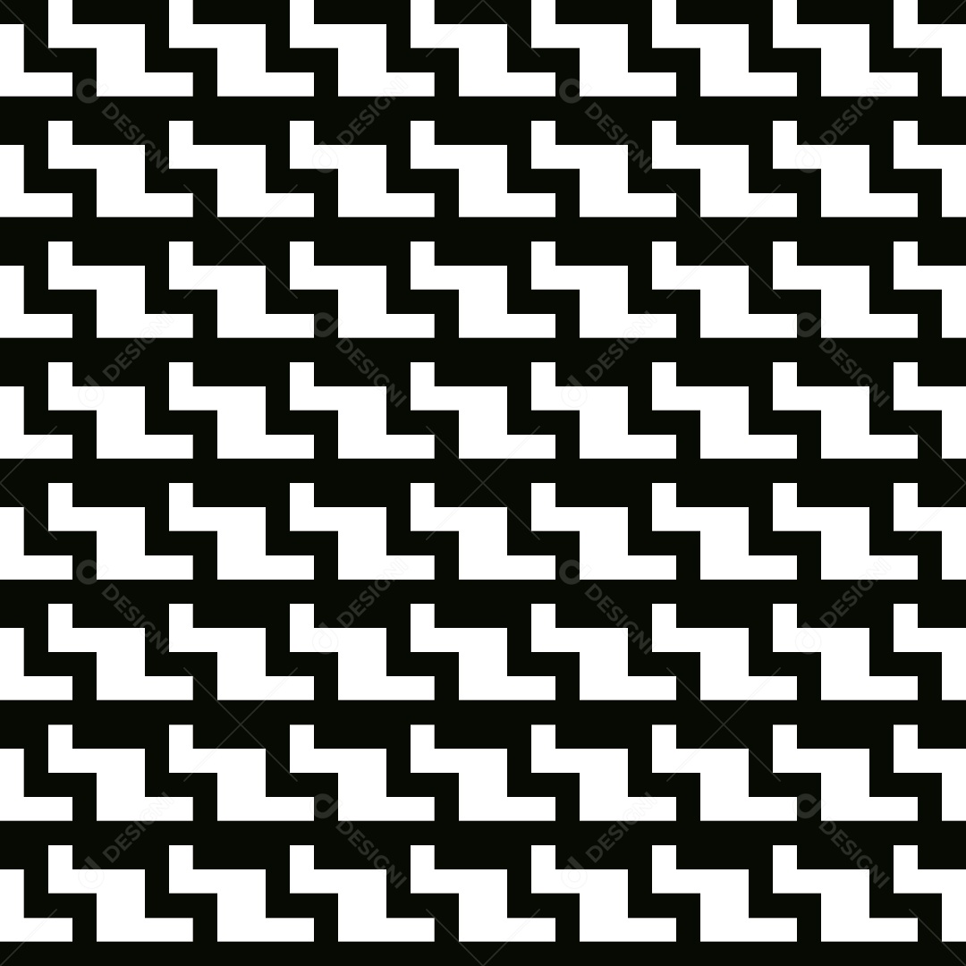 Fundo Geométrico Moderno Padrão Ladrilhos Geométricos Preto e Branco Vetor EPS