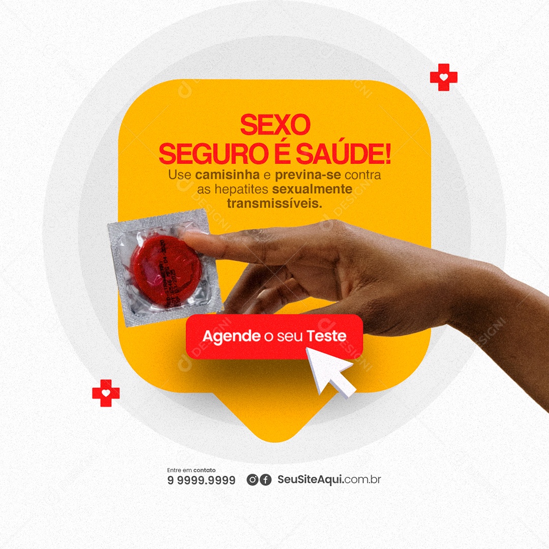 Campanha Publicitária Julho Amarelo Sexo Seguro É Saúde Social Media PSD Editável