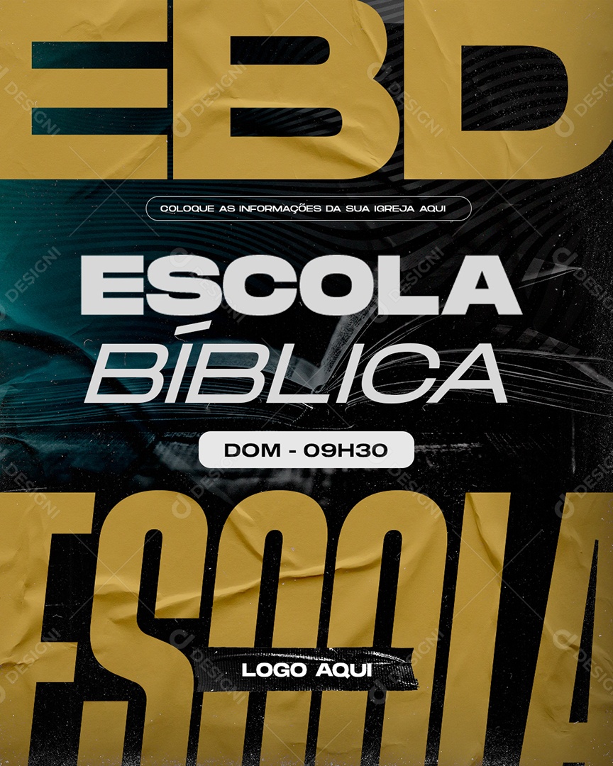 Social Media Escola Bíblica Domingo PSD Editável