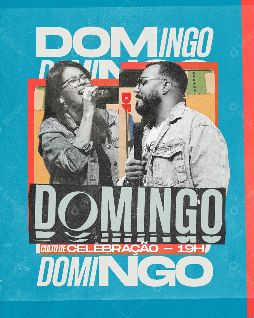 Culto De Celebração Domingo Social Media PSD Editável