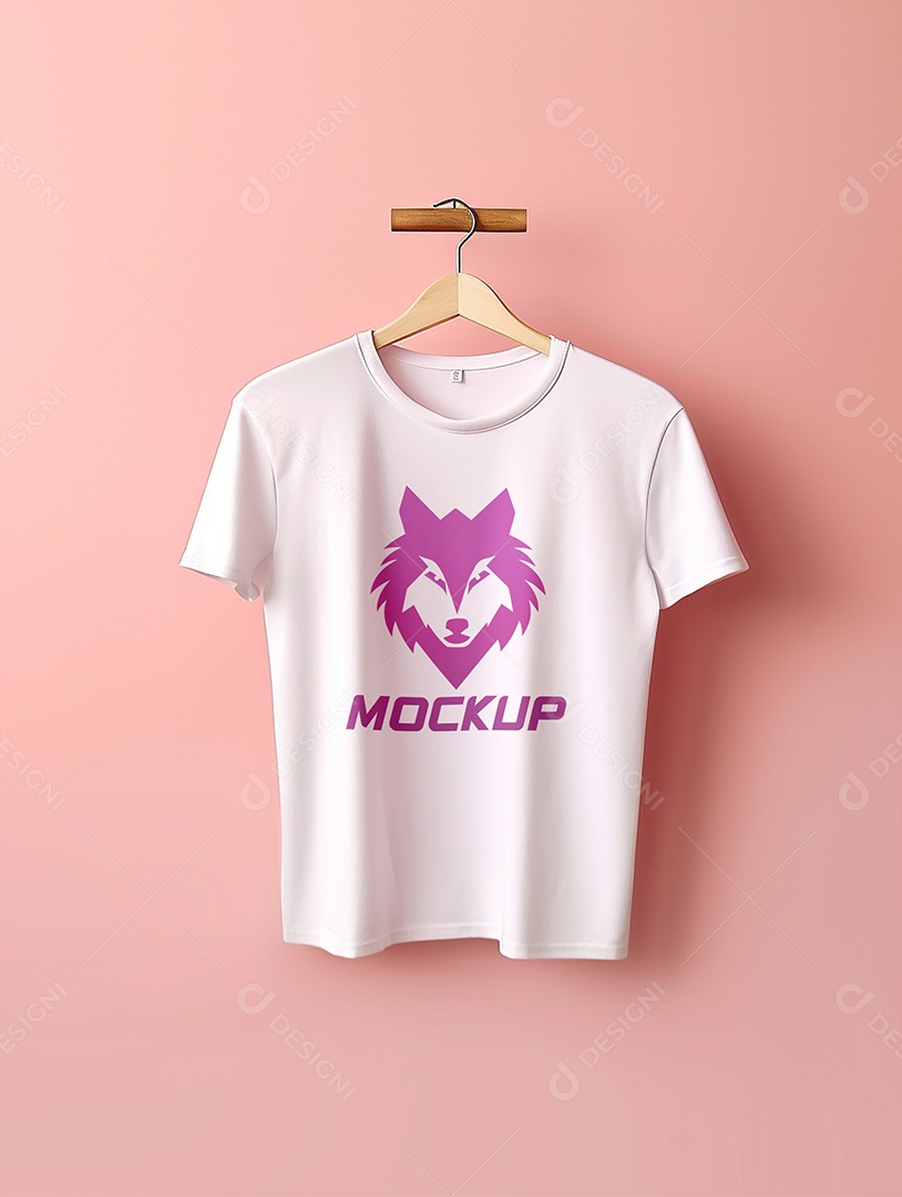 Mockup de Camiseta Branca No Cabide PSD Editável