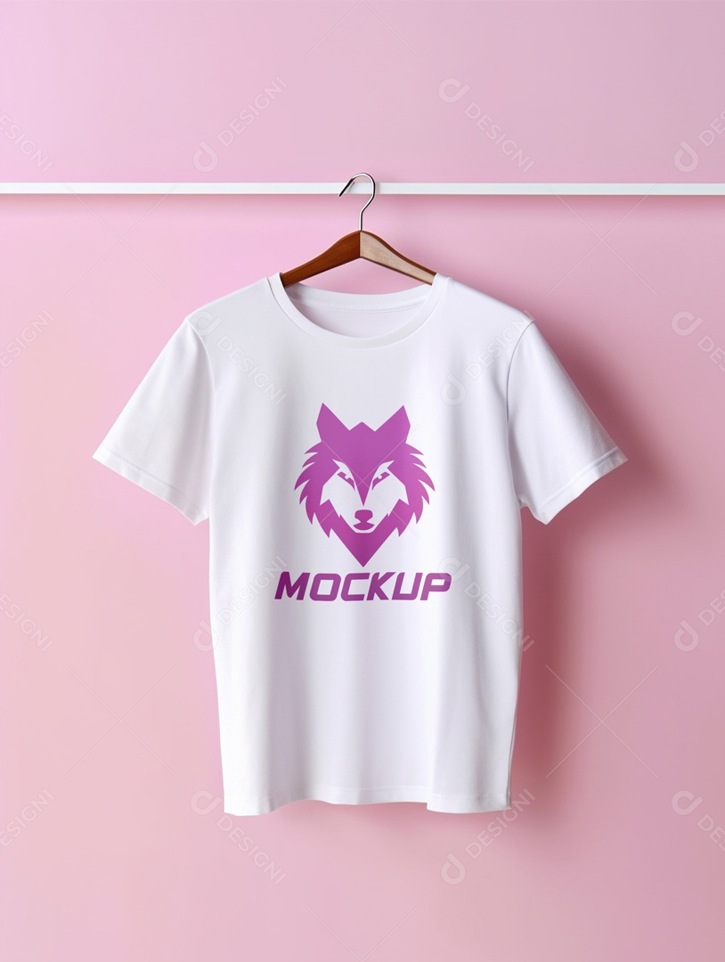 Mockup de Camiseta Branca No Cabide PSD Editável