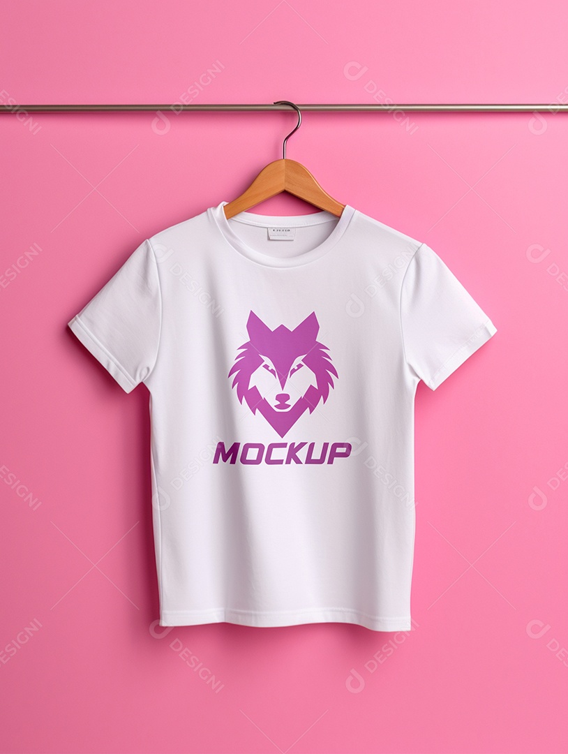 Mockup de Camiseta Branca No Cabide PSD Editável