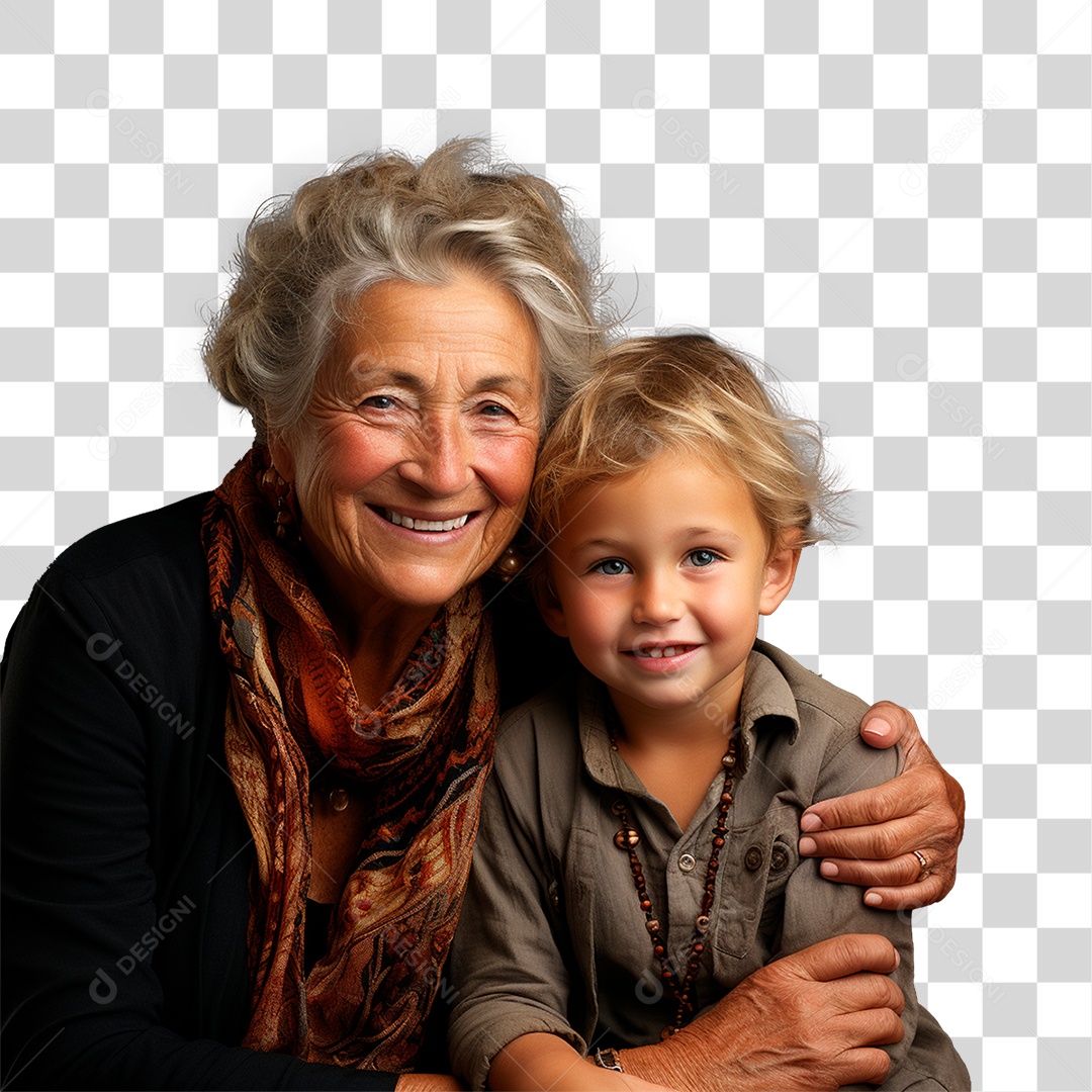 Avó e Neto Sorrindo PNG Transparente