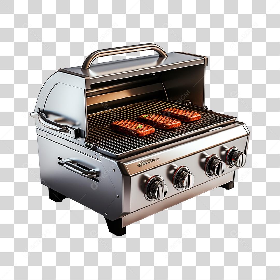 Objeto 3D Churrasqueira para Composição PNG Transparente
