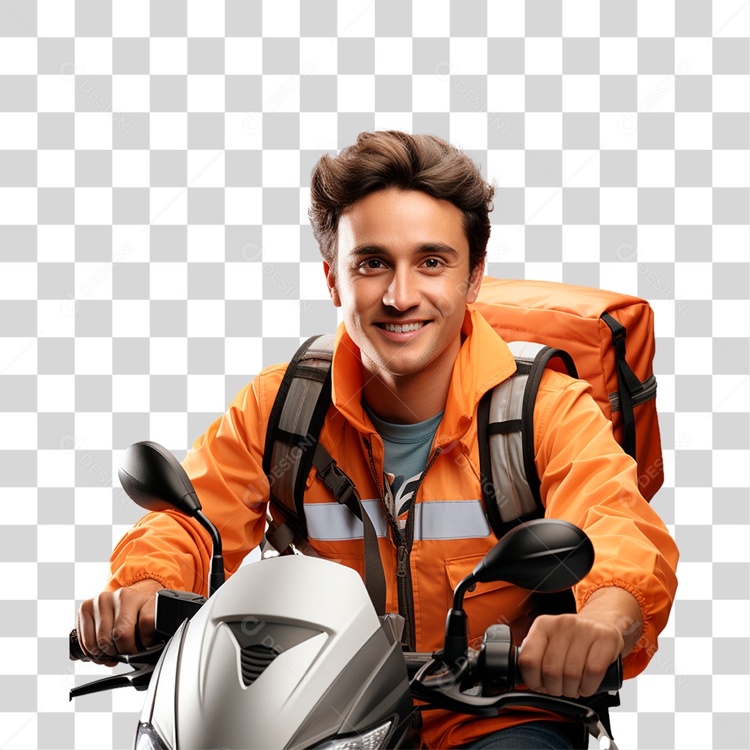 Entregador com Pacote de Encomendas PNG Transparente