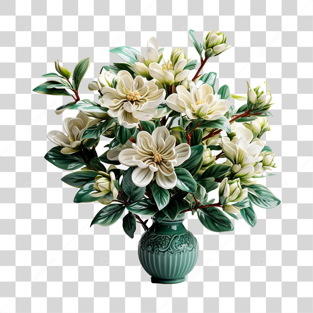 Jarro de Flores PNG Transparente