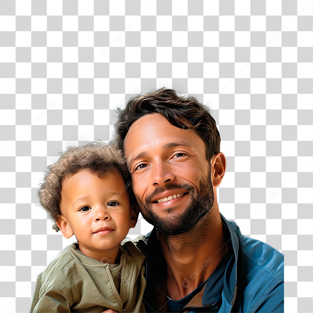 Pai e Filho Sorrindo PNG Transparente