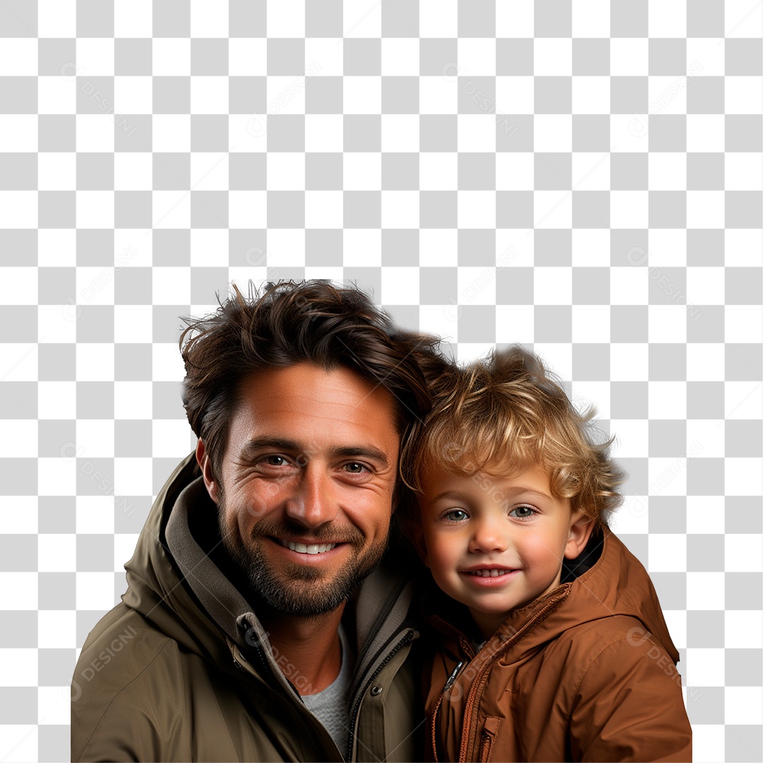 Pai e Filho Sorrindo PNG Transparente