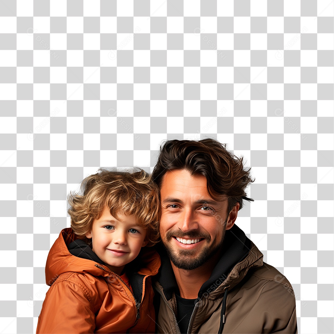 Pai e Filho Sorrindo PNG Transparente