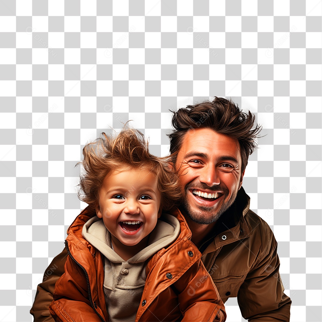 Pai e Filho Sorrindo PNG Transparente