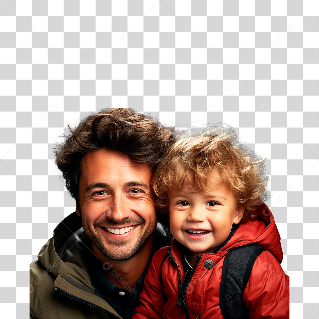 Pai e Filho Sorrindo PNG Transparente