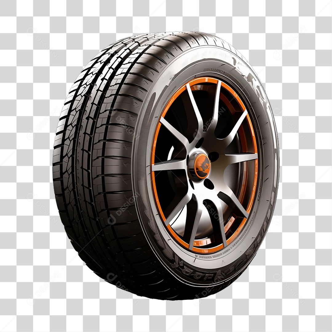 Objeto 3D Roda de Carro PNG Transparente