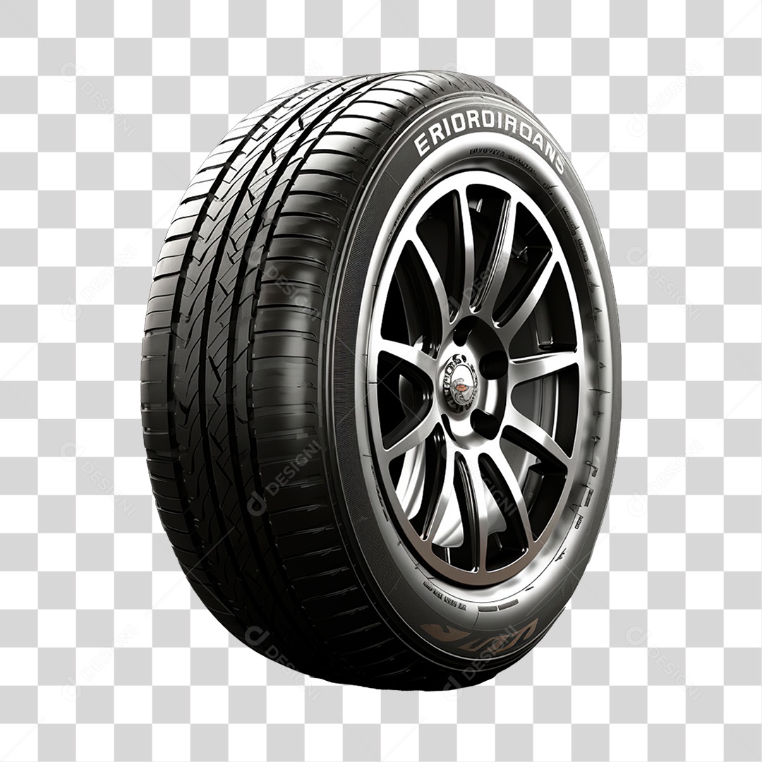 Objeto 3D Roda de Carro PNG Transparente
