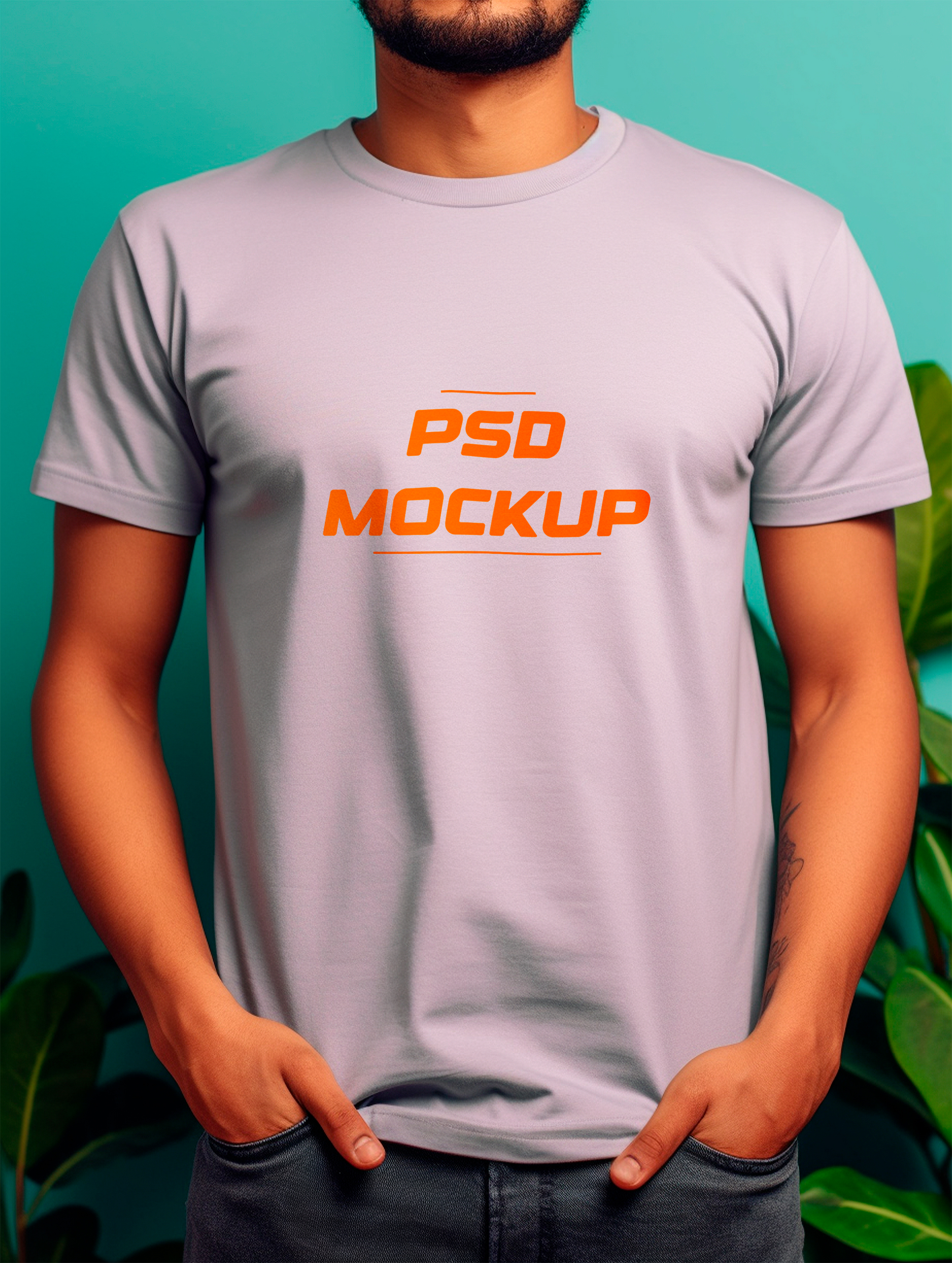 Mockup Camiseta Cinza PSD Editável