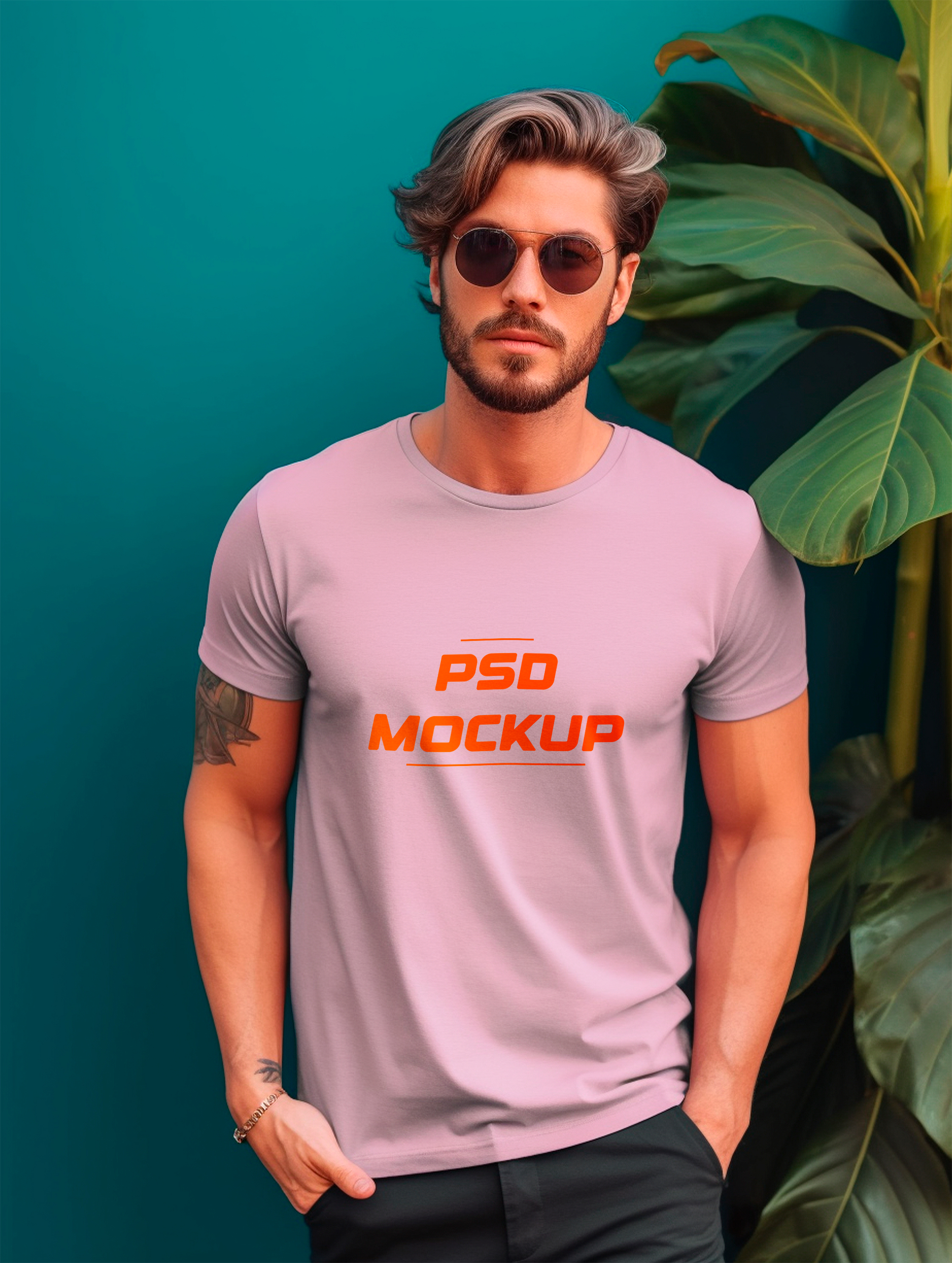 Mockup Camiseta Lilás PSD Editável