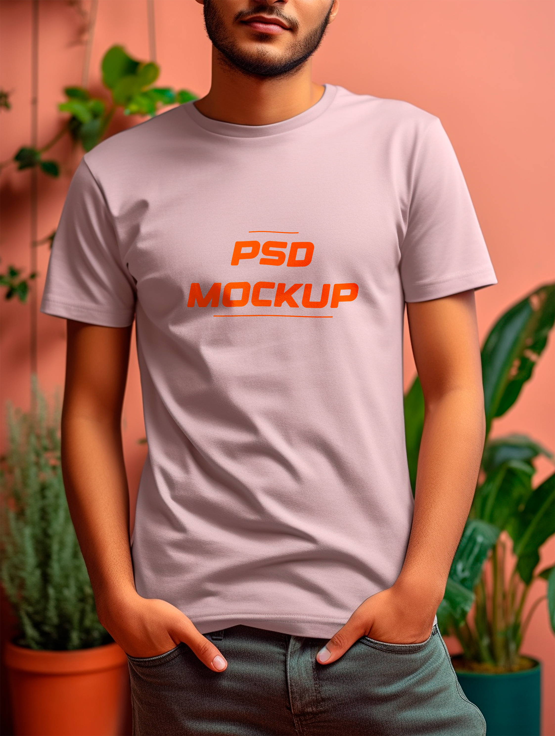 Mockup Camiseta Lilás PSD Editável