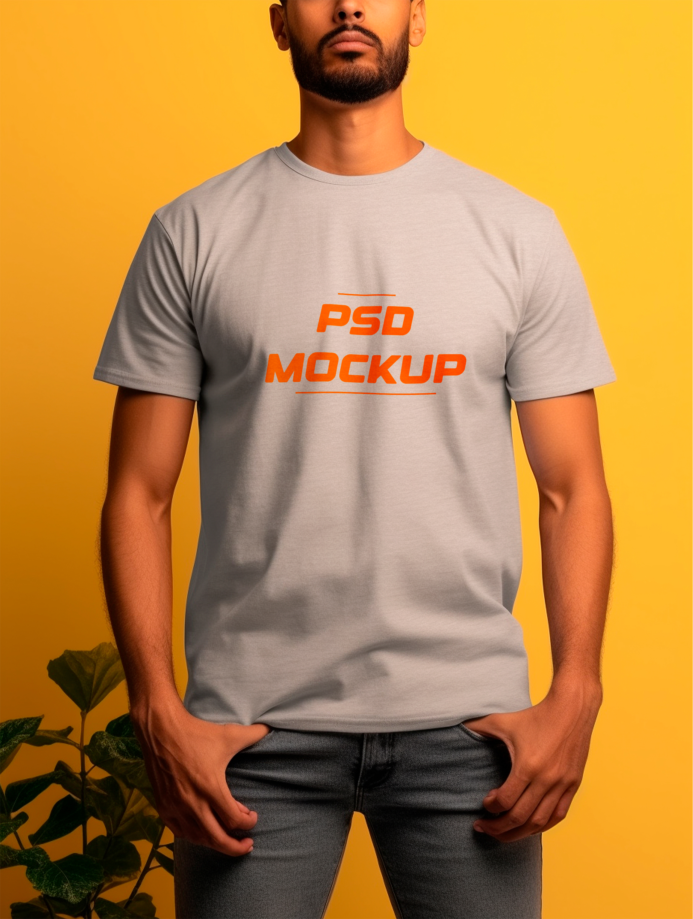 Mockup Camiseta Cinza PSD Editável