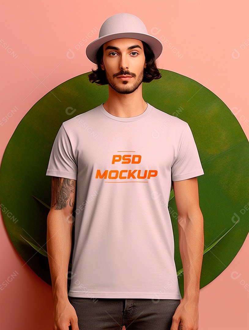 Mockup Camiseta Cinza PSD Editável