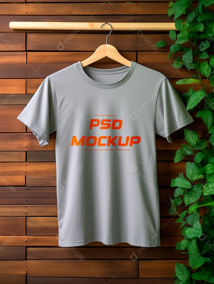 Mockup Camiseta Cinza PSD Editável