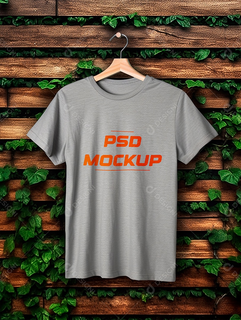 Mockup Camiseta Cinza PSD Editável