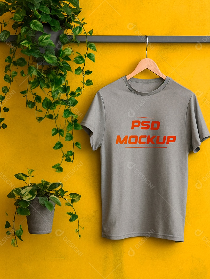 Mockup Camiseta Cinza PSD Editável