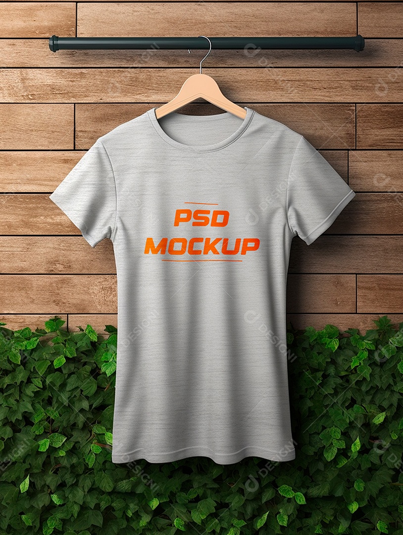 Mockup Camiseta Cinza PSD Editável