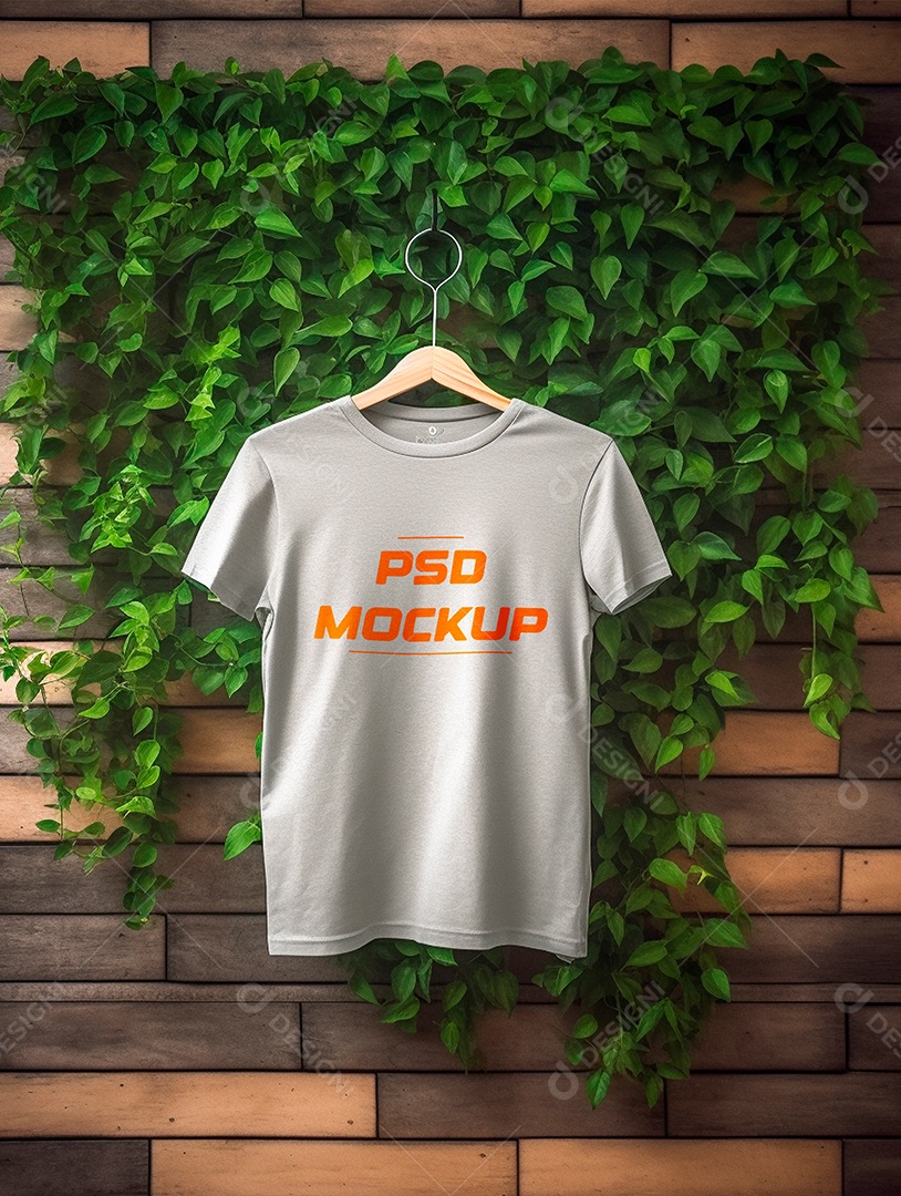 Mockup Camiseta Cinza PSD Editável