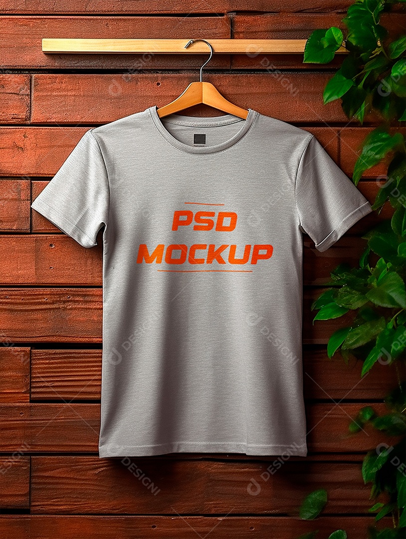 Mockup Camiseta Cinza PSD Editável
