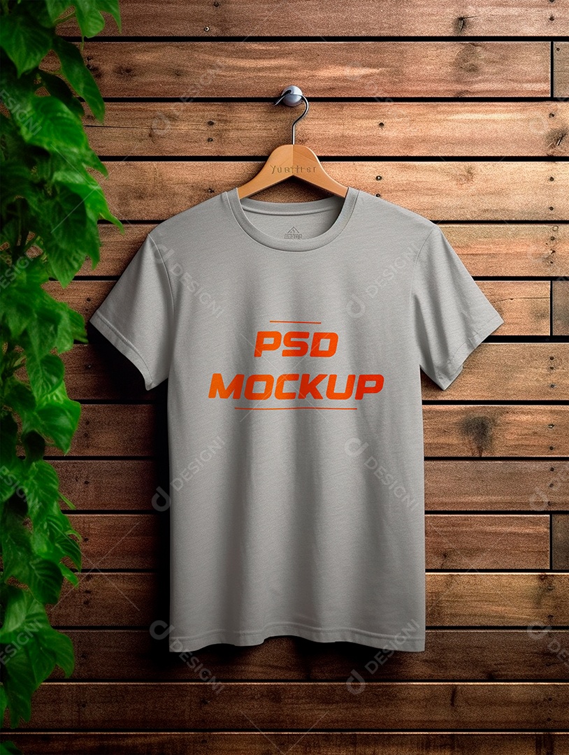 Mockup Camiseta Cinza PSD Editável