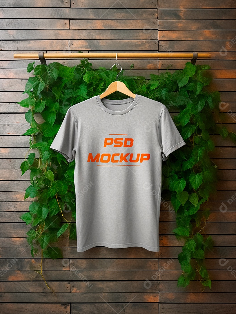 Mockup Camiseta Cinza PSD Editável