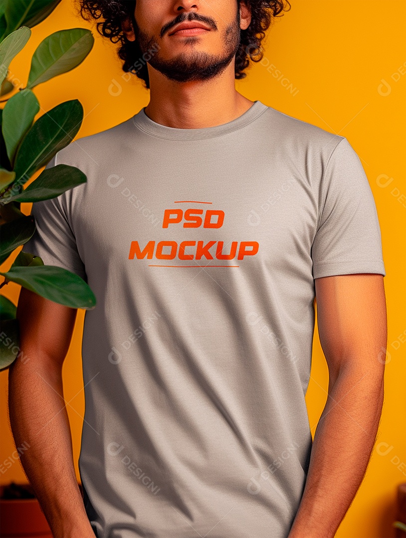 Camiseta Mockup Cinza PSD Editável