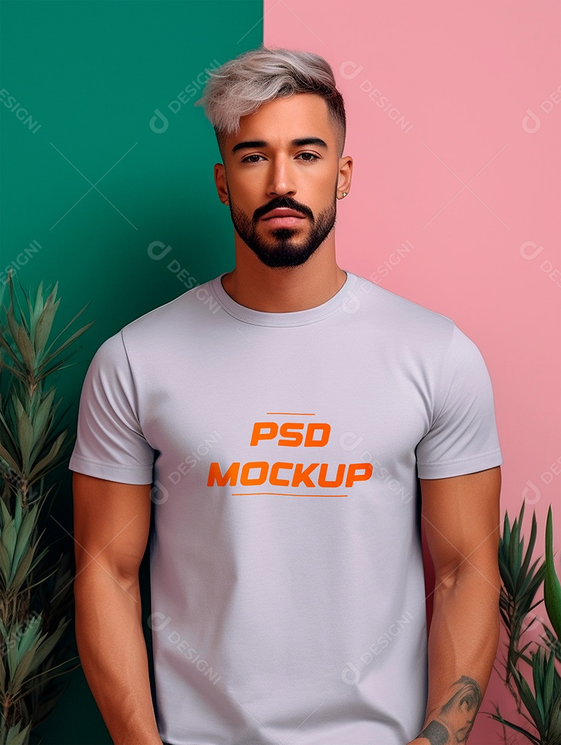 Camiseta Mockup Cinza PSD Editável