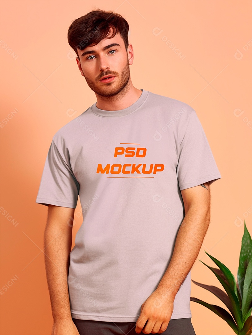 Camiseta Mockup Cinza PSD Editável