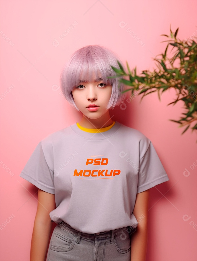 Mockup Camiseta Cinza Infantil PSD Editável