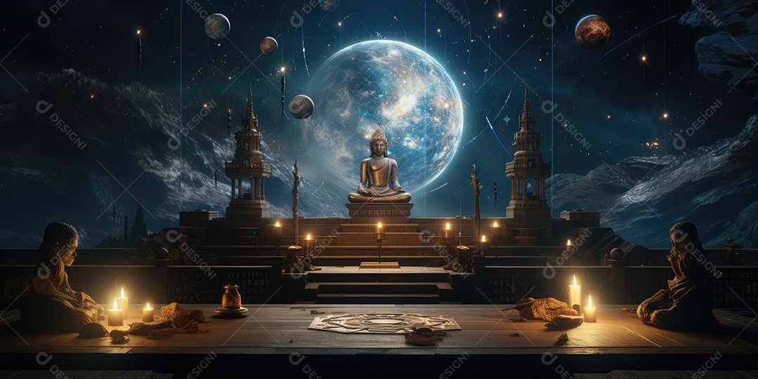 Local esotérico na floresta com Templo Zen para meditação com cristais e pedras semipreciosas.