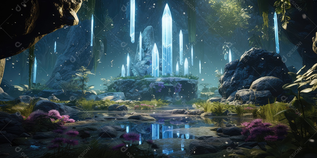 Belo altar esotérico e místico para meditação com cristais e pedras semipreciosas, Templo Zen.