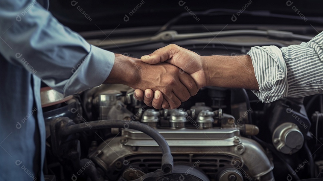 Mecânico consertando carro na oficina