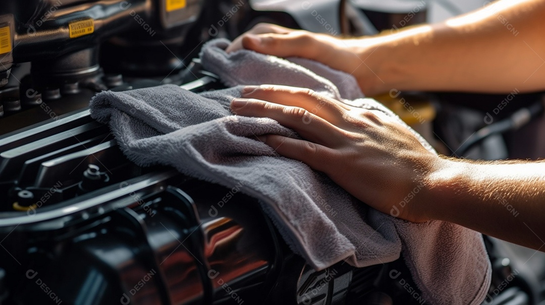 Mecânico consertando carro na oficina