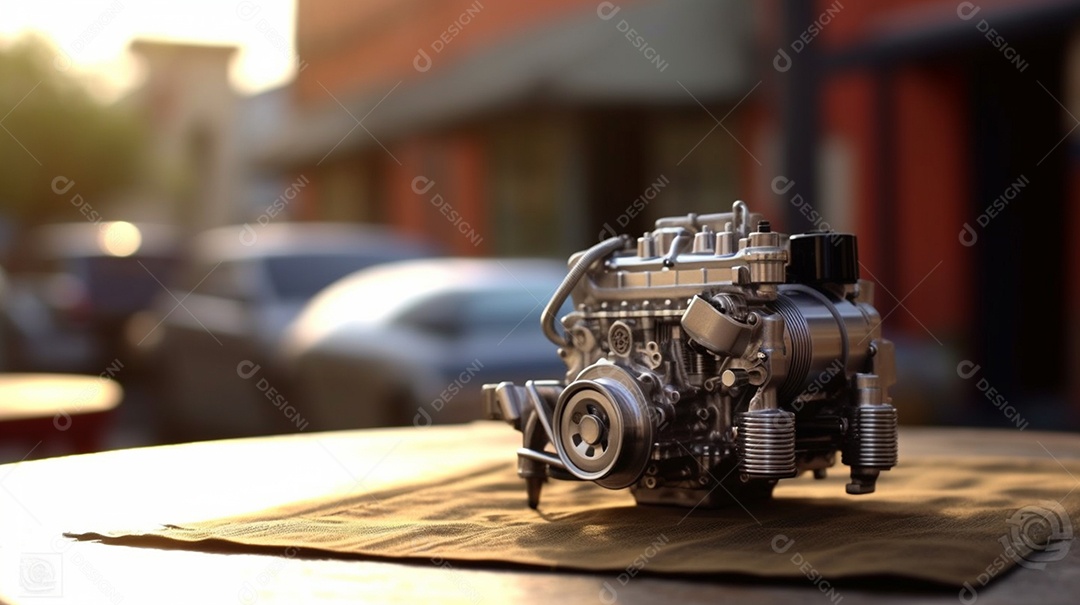 Detalhes do motor do carro sobre a mesa para conserto na oficina