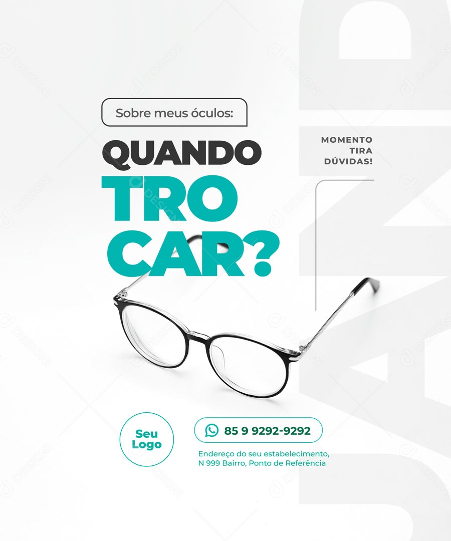 Sobre Meu Óculos Quando Trocar Social Media PSD Editável