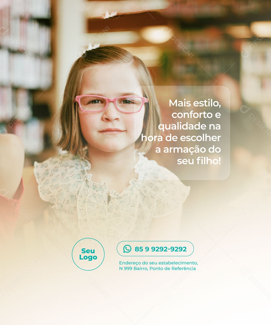 Social Media Mais Estilo Conforto e Qualidade Ótica PSD Editável