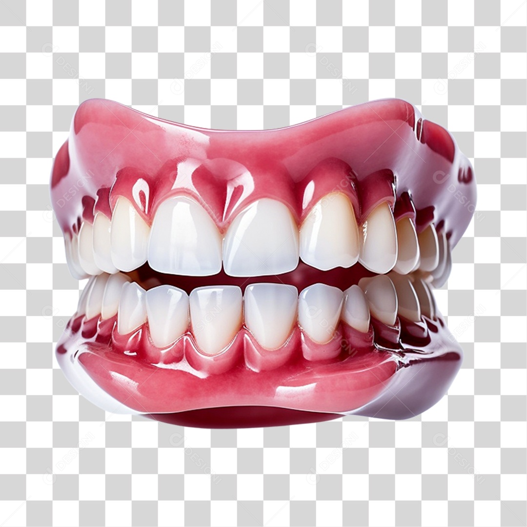 Elemento 3D Dentadura Para Composição PNG Transparente