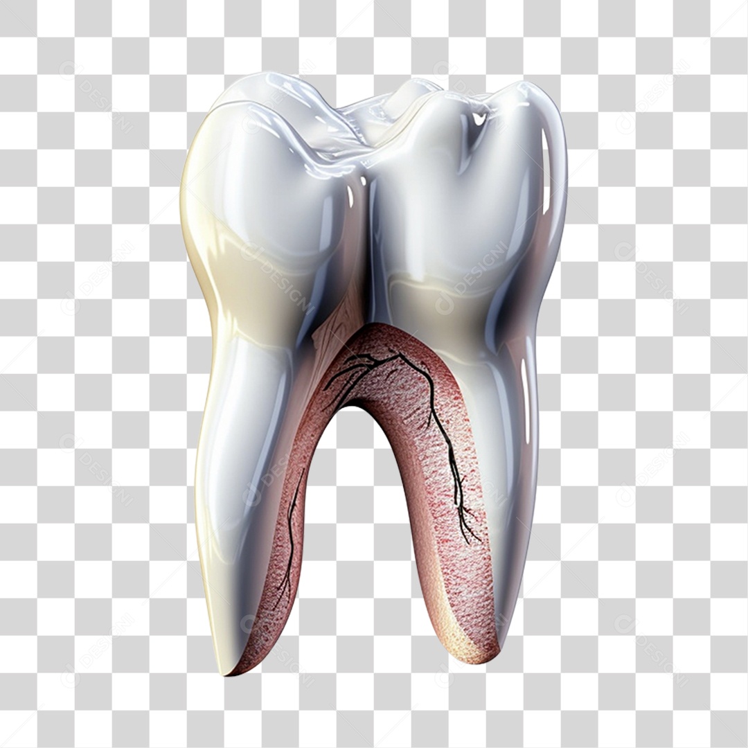 Elemento 3D Dente Para Composição PNG Transparente